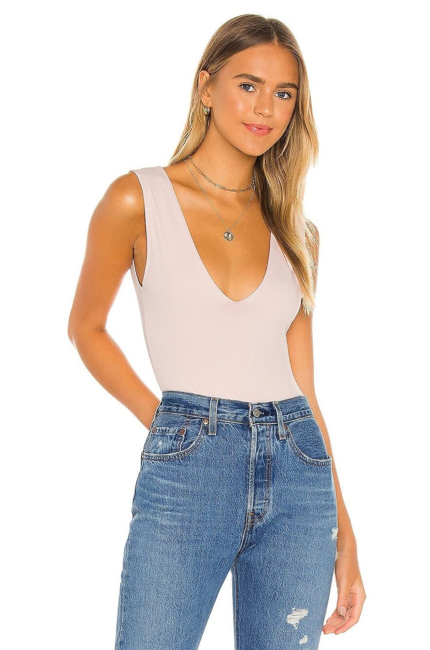 Free People Keep It Sleek Bodysuit Rose - S